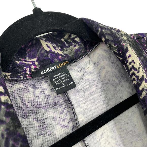 Robert Louis Knit Cardigan Women's Size Small Purple Pockets - Picture 3 of 5